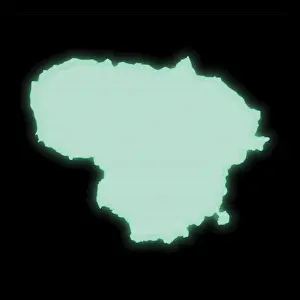 Drucke von Karte von Litauen, alte grüne Computer-Terminal-Anzeige, auf dunklem Hintergrund Karte Drucke: Karte von Litauen, alte grüne Computer-Terminal-Anzeige.