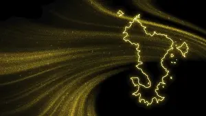 Drucke von Karte von Mayotte, Goldglitzerkarte auf dunklem Hintergrund Komoren Drucke: Karte von Mayotte, Goldglitzerkarte auf dunklem Hintergrund.
