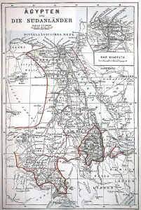 Nineteenth Century Cartography Drucke: Map of the Sudan Lands and Egypt, c