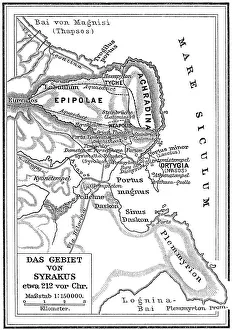 Karte von Syrakusis, 212 v.Chr