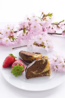 Sweet Cherry Treats Drucke: Marble cake with cherries