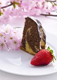 Cherry Dessert Drucke: Marble cake with cherries