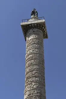 Central Italy Heritage Site Drucke: Marcus Aurelius Column in Piazza Colonna
