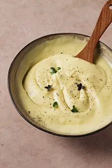 Mashed Potatoes Drucke: Mashed potatoes, with micro greenery and spices