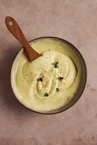 Mashed Potatoes Drucke: Mashed potatoes, with micro greenery and spices