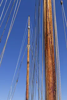 Northern Germany Harbour Drucke: Masts and ropes, harbour, Wustrow