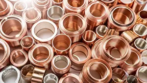 Environmental Protection Industry Drucke: Material, metal, copper, a large quantity of pipes and pipe sections