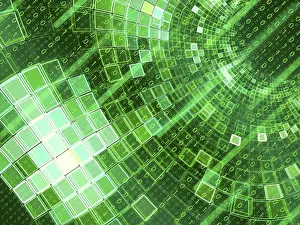 Abstract Digital Artwork Drucke: Matrix background - tunnel with digits one and zero