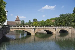 Bavaria Bridge Drucke: Maxbrucke with reflection