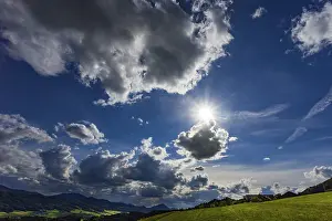 Austrian Countryside Photography Drucke: Meadow with dramatic cloudy sky
