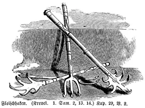 Historical Bible Images Drucke: Meat hook, hooks, tools, Bible