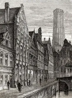 Benelux Country Landmark Drucke: Mechelen oder Mechlin, Malines