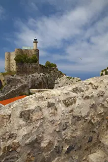 Historic Fortification Structure Drucke: Detail of Medieval Castle and Lighthouse St