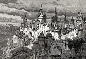 Abandoned Medieval Fortress Drucke: Medieval town wall