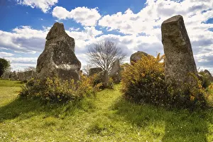 Western Europe Rock Formations Drucke: Megalithic stone rows from Kerzerho