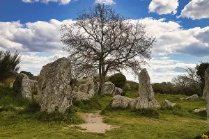Deserted Europe Landscape Drucke: Megalithic stone rows from Kerzerho