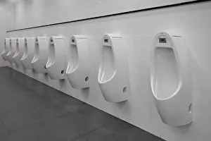 Deserted Bathroom Scene Drucke: Men urinal