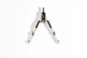 Light Colored Studio Shots Drucke: Metal compasses for precise drawings