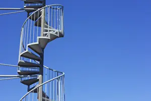 Leuchttürme Drucke: Metallspiraltreppe am Leuchtturm Obereversand.