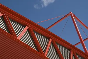 Metal Construction Drucke: Metallic construction, red