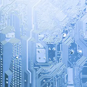Microchip Close Up Drucke: Microchip close up background for technology design