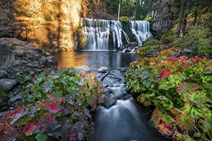 Drucke von Mittlerer Wasserfall, Fall-Wasserfall, McCloud River, Siskiyou County, Kalifornien, USA Siskiyou Drucke: Mittlerer Wasserfall, Fall-Wasserfall, McCloud River