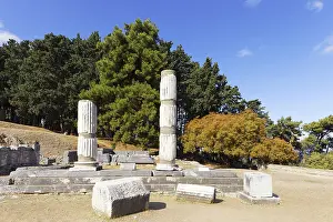Kos Island Greece Drucke: Middle terrace, pillars of the temple complex