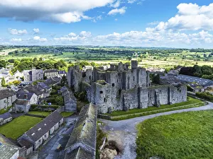 British Tourist Attraction From Above Drucke: Middleham Castle from a drone, Middleham
