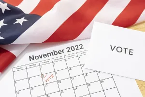 American Flag Symbol Drucke: Midterm election Vote Day concept