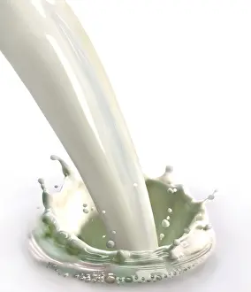 Food Still Life Closeup Drucke: Milk being poured