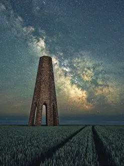 Milky Way Galaxy View Drucke: Milky Way over The Daymark, Devon