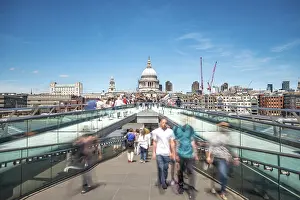 London Landmark Buildings Drucke: Millenium Bridge and St Paul's Cathedral