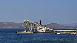 Milos Island Greece Drucke: Milos bay, loading port mining