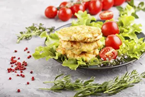 Cherry Tomatoes Recipe Drucke: Minced chicken cutlets with lettuce