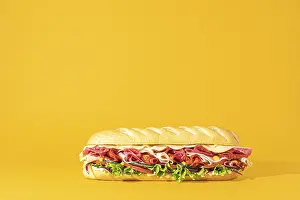 Colorful Vegetable Dish Drucke: Minimalist composition of a complete sandwich