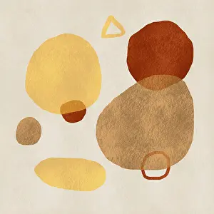 Drucke von Minimalistische Illustration mit abstrakten geometrischen Formen in warmen, irdischen Tönen Minimalistische Kunstwerke Drucke: Minimalistische Illustration mit abstrakten geometrischen Formen in warm.