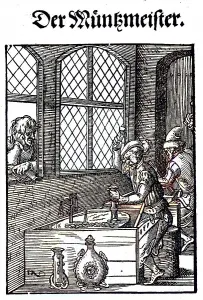 Historic Europe Drucke: The Mint Master, woodcut