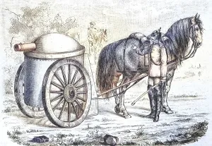 Scientific Research Illustration Drucke: Mobile armoured tower by Hermann August Jacques Gruson
