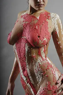 Coloured Plaster Model Drucke: Model covered in coloured plaster