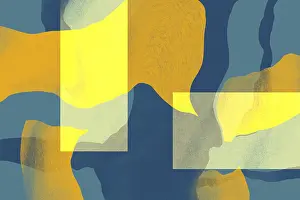 Abstrakte Kunst Drucke: Blauer Abstrakter Muster mit Textur in verschiedenen Farben