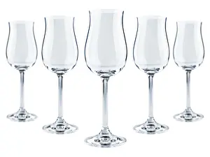 Bright Studio Lighting Photos Drucke: Five modern goblets over the white background