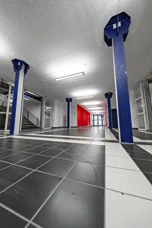 Southern Germany Educational Institutions Drucke: Modern interior with blue columns