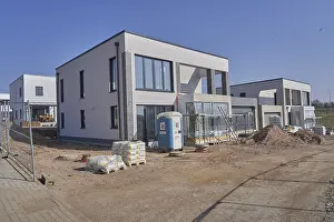 Urban Residential Building Drucke: Modern new development area under construction