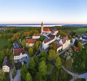 Baroque Church Germany Drucke: Monastery Andechs in the morning light