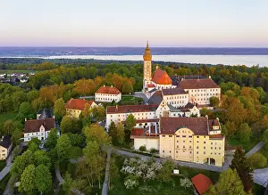 Baroque Church Germany Drucke: Monastery Andechs in the morning light
