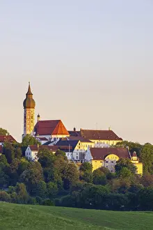 Benedictine Abbey Germany Drucke: Monastery church with monastery Andechs
