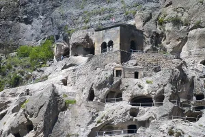 Monastery Complex Architecture Drucke: Monastery complex nestled in rocks