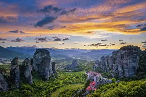Southeastern Europe Landmark Drucke: Monastery of Rousanou and Monastery of St