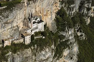 Sacred Building In Nature Drucke: Monastery on a slope in a gorge