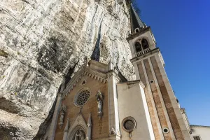 Sacred Building In Europe Drucke: Monastery on a slope in a gorge